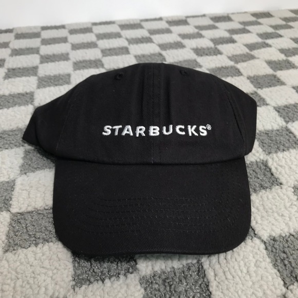 Starbucks Black Embroidered Logo Baseball Cap Hat Adjustable Strapback - Picture 1 of 6